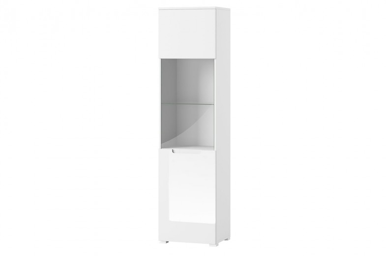 Vitrina din pal si MDF cu 1 usa Gabrielle 25 Alb, l50xA39xH196 cm