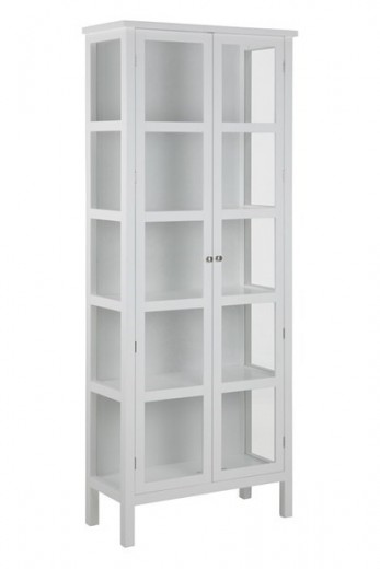 Vitrina din MDF cu 2 usi Large Eton Alb, l80xA35,5xH210 cm