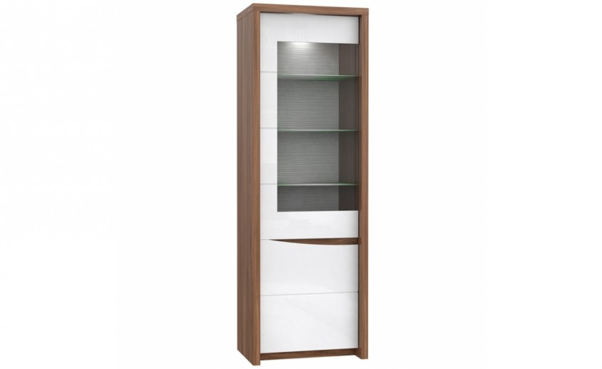 Vitrina din MDF Sotez Oak / White, l63xA42xH190 cm