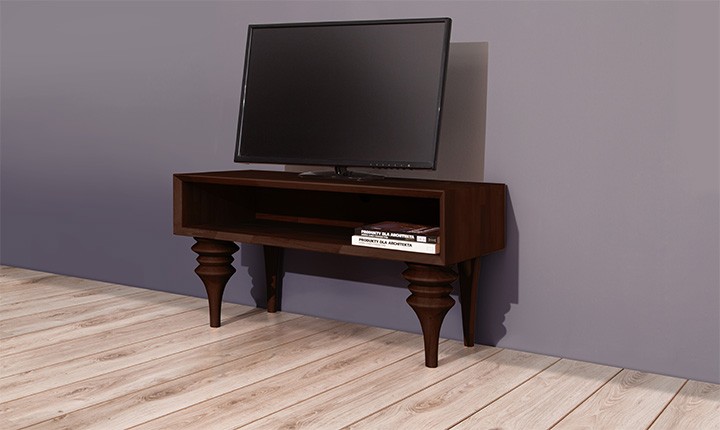 Comoda TV din lemn masiv de fag Parys RTV wenge, l106xA45xH61 cm