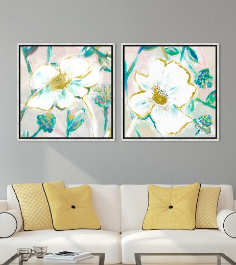 Tablou 2 piese Framed Art White Daisies