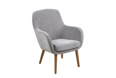 Fotoliu tapitat cu stofa, cu picioare din lemn Sally Grey, l72xA72xH88 cm