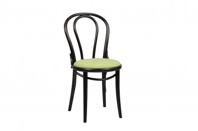 Scaun din lemn de fag, tapitat cu stofa 18 Wenge / Green, l41xA51,5xH84 cm