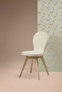 Set 2 Scaune tapitate cu piele naturala, cu picioare din lemn Golf Cream, l46xA58xH91 cm