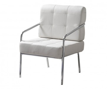 Fotoliu tapitat cu piele ecologica Jazz White, l66xA69xH88 cm