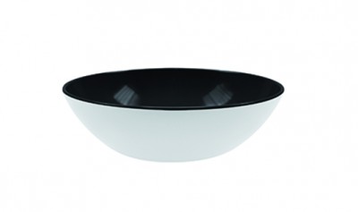 Bol salata Shallow Alb/Negru, Ø24 cm