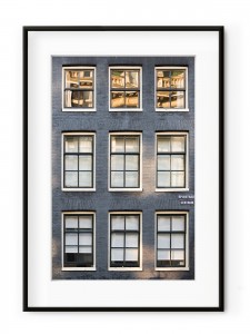 Tablou Façade de Briques Amsterdam Aluminium Noir