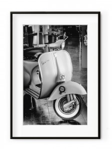 Tablou Vespa Blanche Aluminium Noir
