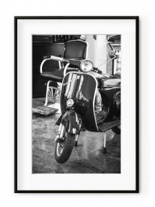 Tablou Vespa Noire Aluminium Noir