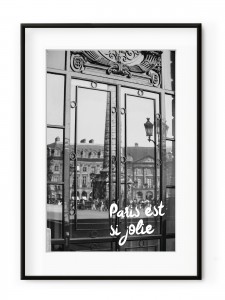 Tablou Pairs est si jolie Aluminium Noir