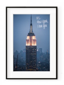 Tablou PS: New York, I Love You Aluminium Noir