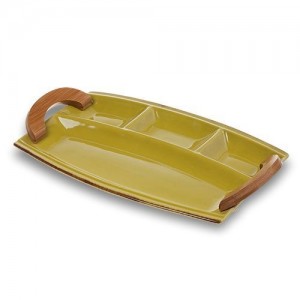 Platou ceramic Olive cu 4 compartimente