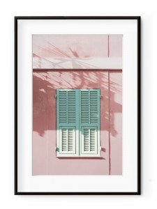 Tablou Turquoise & Rose Aluminium Noir