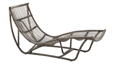 Sezlong din ratan Michelangelo Grey Antique