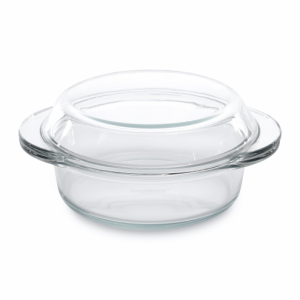 Caserola rotunda cu capac, Sticla, 19.5 cm, Studio Line