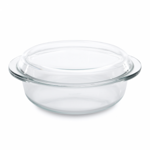 Caserola rotunda cu capac, Sticla, 30 cm, Studio Line