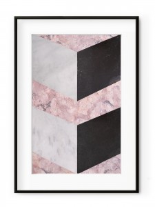 Tablou Geometric Marble Aluminium Noir
