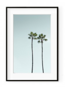 Tablou Los Angeles Palm Trees Aluminium Noir