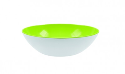 Bol salata Shallow Alb/Verde, Ø24 cm