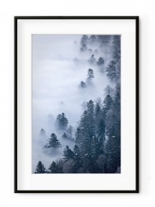 Tablou Brume Bleue II Pyrénées Aluminium Noir