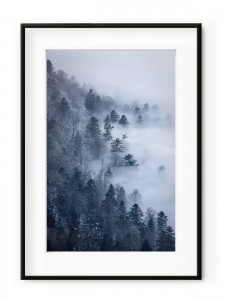 Tablou Brume Bleue Pyrénées Aluminium Noir
