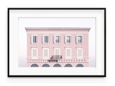 Tablou Pink House Aluminium Noir