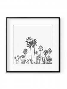 Tablou Black Palm Trees III Aluminium Noir