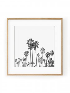 Tablou Black Palm Trees III Oak