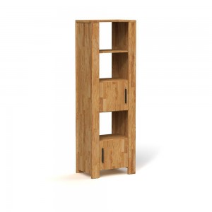 Biblioteca din lemn masiv de stejar Cubic Natural, l67xA45xH205 cm