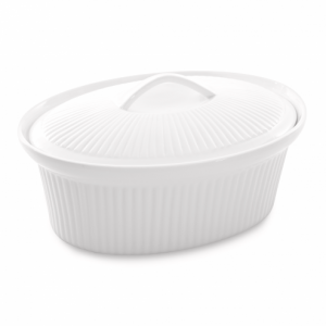 Caserola ovala cu capac, Portelan, 26,5 cm, Hotel Line