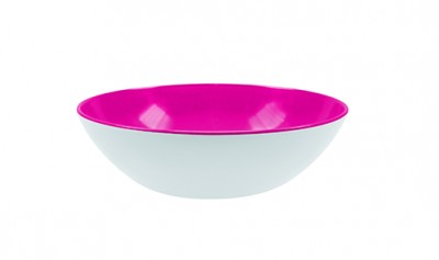 Bol salata Shallow Alb/Magenta, Ø24 cm