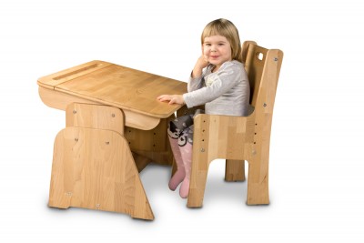 Masa de birou din lemn de fag, Ecodesk, L70xl55h46 cm