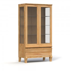 Vitrina din lemn masiv de stejar Bona Natural, l99xA50xH186 cm