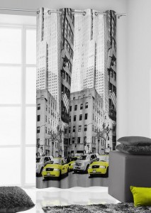 Draperie Manhattan 140X250 Gri Închis/Galben 1 buc