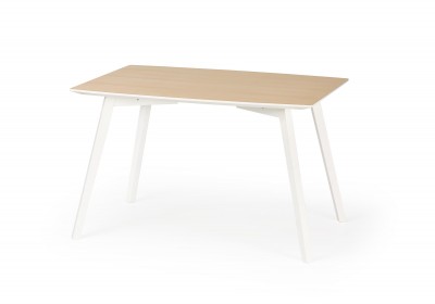 Masa din MDF si lemn de fag Perdy White / Wood, L120xl85xh75 cm