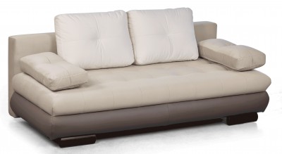 Canapea extensibila tapitata cu stofa, 3 locuri Luore Beige, l210xA98xH74 cm