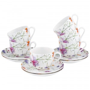 Set Ceai 12 piese, Portelan, Aquarelle