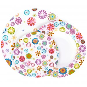 Set vesela 18 piese, Portelan, Blumen