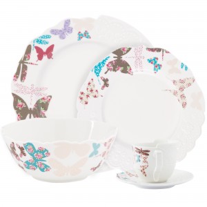 Set vesela 30 piese, Portelan, Butterfly