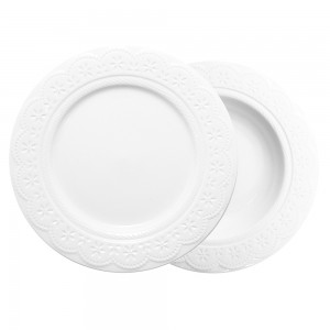 Set vesela 12 piese, Portelan, Lacy White