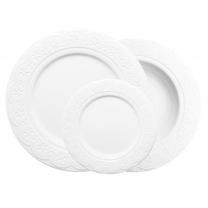 Set vesela 18 piese, Portelan, Lacy White