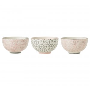 Set 3 Boluri Rose/Gri, Ø11,5xH6,5 cm