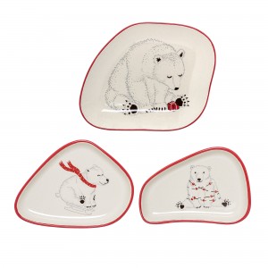 Set 3 Farfurioare Twinkle Plate, White