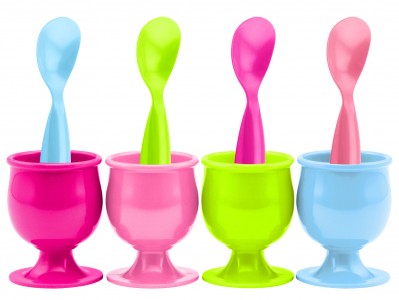 Set 8 piese, Cupe pentru oua si Lingurite Classic Sorbet