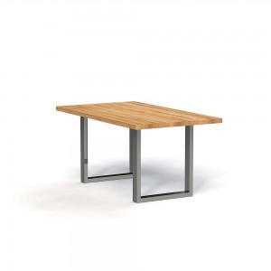 Masa din lemn masiv de stejar natural Steel, L160xl90xh77 cm