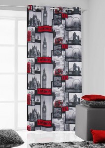Draperie Londyn 140X250 Negru/Rosu 1 buc