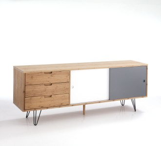 Comoda Hijo Nature/Alb/Gri, l180xA40xH68 cm