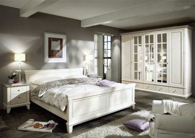 Dulap din lemn de pin, cu 5 usi si cu 5 sertare, Georgia White / Grey, l268,9xA64,9xH225 cm