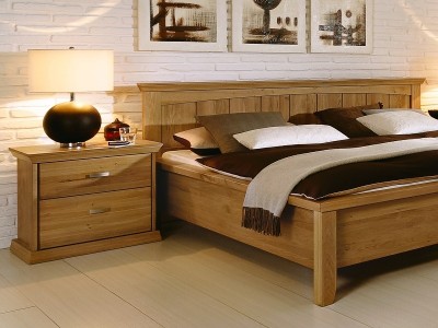 Noptiera din lemn de stejar si furnir, cu 2 sertare, Piano Natural, l58,5xA43,3xH56,3 cm