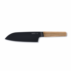 Cutit Santoku Black/Wood, 16 cm, Ron